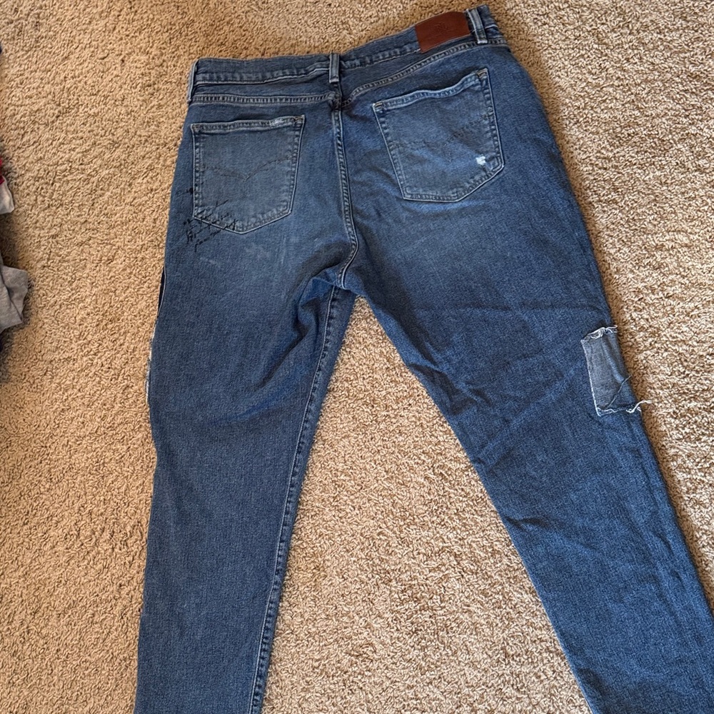 Blue Patchwork Jeans - image 7